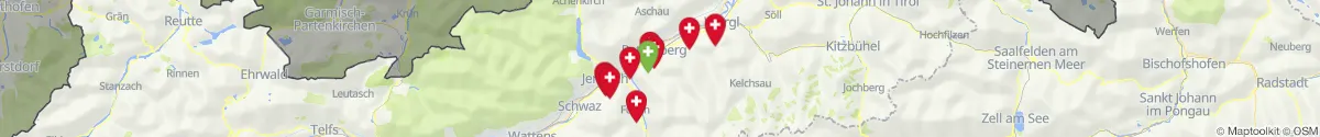 Kartenansicht für Apotheken-Notdienste in der Nähe von Radfeld (Kufstein, Tirol)